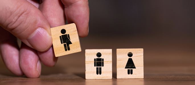 Symbole für drei Geschlechter stehen nebeneinander
