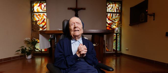 Schwester André Randon wurde am 11. Februar 1904 geboren. Sie ist die derzeit älteste Ordensfrau der Welt.